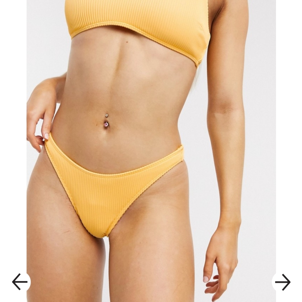Hollister Ribbed Knit High Leg Bikini Bottom Size XL
